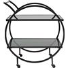 Kare Design carrello di servizio Loft, nero/vetro, design art déco, stile moderno, cucina, bagno, veranda, rustico, portaoggetti, 86x74x40 cm (A/L/P)