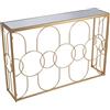 DRW Console Ingresso Mobile in Metallo e Vetro in Oro 120 x 28 x 80 cm, 120x28x80cm