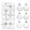 Sprinlot 4 cm Palline di Natale Bianco, 36 Pezzi Palline Albero Natale, Bagattelle per Alberi di Natale, Plastica Addobbi Natalizi, Palline Decorative per Feste di Matrimoni e Natale