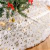 Lanpn Tappeto Sotto Albero di Natale 90cm, Grande Lusso Copertura Base Piede Gonna per Decorazioni (Oro, 90 cm)