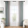 MIULEE Tende Voile Trasparenti Sfumato per Soggiorno Camera da Letto Bagno Cucina Camera da Tenda Finestra Balcone Casa con 2 Pannelli 140X175CM Grigio