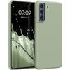 kwmobile Custodia Compatibile con Samsung Galaxy S21 FE Cover - Back Case per Smartphone in Silicone TPU - Protezione Gommata - verde grigio