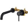 ONECE Rubinetto Bagno Lavabo a Muro, Miscelatore Incorporato in Ottone, Rubinetti Monocomando Nascosto Girevole a 360°, Aeratore Rimovibile, Nero