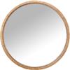 DRW Specchio da parete in metallo con cornice in paglia intrecciata in naturale 65x65x6cm