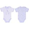 Ellepi - 2 Body con apertura sulla spalla a Maniche Corte 100% Cotone Azzurro 18M