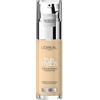 L'Oréal Paris L'Oreal Paris True Match - Fondotinta liquido, infuso con acido ialuronico, SPF 17, disponibile in 40 tonalità, 1.W Golden Ivory, 30 ml