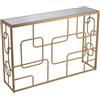 DRW Console Ingresso Mobile in Metallo e Vetro in Oro 120 x 28 x 80 cm, 120x28x80cm