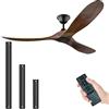 XSGDMN 60 ventilatore da soffitto esterno con telecomando, ventilatore da soffitto senza luce, 1/4/8h temporizzazione, moderno ventilatore da soffitto impermeabile interno/esterno