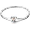 Hapour Bracciale Charms in Argento 925 per Donne Farfalla Migliore Amico Cuore Luna e Stella Bracciale Charms a Catena di Serpente con 5A Cubic Zirconia