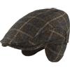 Hut Breiter Breiter Berretto Invernale da Uomo con Paraorecchie Flatcap Berretto Piato con Visiera Basco Scozzese 100% Lana Protezione per Le Orecchie - Pieghevole Delicato sulla Pelle e Comodo Blu 57