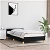 Annlera Giroletto con Testiera Nero 80x200 cm in Tessuto Testiera per Letto Struttura Letto in Legno Bed Frame Giroletto in Legno Testiera Letto Singolo Testiera Letto Legno