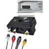 BullTek - Convertitore SCART a RCA e S-Video | In/Out Switch | Collegamento Console, DVD, VHS, Fotocamere | Audio Stereo e Mono | Video Composito e S-VHS, Nero