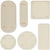 PH PandaHall 6Pz 6 Stile Oro Chiaro Borsa in Pelle Base Inferiore Borsa A Maglia Cuscino Base Rotondo Quadrato Ovale Uncinetto Fondo Borsa Fai da Te Fondo Borsa Cuscino per Tote Borse A Tracolla