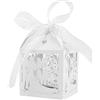 JZK 50x Sposa sposo Mr & Mrs scatolina portaconfetti porta confetti portariso carta bianco scatola bomboniera segnaposto per matrimonio nozze anniversario fidanzamento festa addio al nubilato
