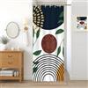 Uiiooazy Tenda Doccia Antimuffa, Tenda Doccia Piccola 90x180cm Blu Navy Boho Chic Foglie Verde Astratta Marrone Sole Tende da Bagno Tessuto Lavabile Impermeabile Tende per Vasca da Bagno con 6 Anelli
