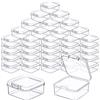 Prmape 48 Pezzi Scatole Plastica con Coperchio Piccole, 4.5x4.5x2cm Piccole Scatole Plastica Trasparente, Mini Scatola Porta Oggetti per Pillole Perline Gioielli e Oggetti Artigianali