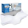 HOMCA Cuscino Cervicale Ortopedico in Memory Foam, Cuscino Ergonomico per Sostenere e Alleviare la Pressione nel Collo, Cuscino per Dormire con Federa Lavabile, 70 x 40 x 8,5/14cm, Grigio