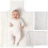 MIMUSELINA Set Fasciatoio Portatile Neonato e Borsa per Pannolini | Fasciatoio da Viaggio Pieghevole, Impermeabile e Leggero | Esterno 100% Cotone | Ideale come Regalo Neonato | Fatto a Mano in Spagna