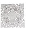 DRW 990040 Mandala Legno Traforato Bianco, 40 x 40 x 3 cm