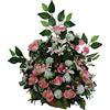 DRW Centro Fiori Cementero Santos Rose e Orchidee 64 x 58 cm, Arancione e Bianco, Medidas: 62x50 cm