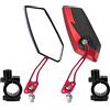 ETOPARS Specchietti Retrovisori Moto da 10mm 8mm Rosso Specchietto Moto Manubrio Alluminio Specchi Retrovisori Laterale Specchio Rotazione Regolabile con 7/8 Montaggio