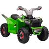 HOMCOM Quad per Bambini 18-36 Mesi in PP e Metallo con Ruote Resistenti e Velocità max 2.5 km/h, 70x41.5x48.5 cm, Verde Grigio e Nero