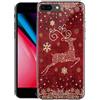 ZhuoFan Cover iPhone 8 Plus / 7 Plus, Custodia Silicone Trasparente con Disegni Christmas Pattern Ultra Slim TPU Morbido Antiurto Bumper Case per Apple iPhone 8 Plus / 7 Plus (Alce)