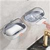 NICAVKIT Confezione da 2 portasapone da doccia con coperchio, portasapone con scarico, contenitore per sapone da parete, per doccia, bagno, vasca da bagno, lavello della cucina, adesivo incluso