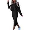 EGSDMNVSQ Abito Completo Due Pezzi Set Gonna Lunga da Donna Top Ampio Abito Maxi Senza Maniche Aderente Set da 2 Pezzi Abito Invernale Lavorato Maglia Elegante Abito Casual