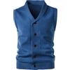 Harbrosrce Gilet da Uomo Collo a Scialle Maglione Classico Maglia Cardigan Senza Maniche Maglieria con Bottone