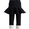 LOLANTA Leggings Termico con Gonna, Pantaloni Leggings Invernali in Caldo Pile, Nero, 4-5 Anni, 110