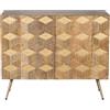 DRW Console Ingresso Mobile con 2 Ante con Disegni in Legno Naturale 100 x 40 x 80 cm, 100x40x80cm