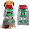 ZEACCT Maglioncino Natalizio per Cane o Gatto, Maglione Caldo per l'Inverno, Lavorato a Maglia (Elfo Pagliaccio, M)