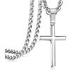 Adramata Collana Croce Uomo Donna in Argento 925 - Pendente Con Catena in Acciaio Inox - Crocifisso Unisex
