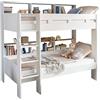 AVANTI TRENDSTORE Gaio - letto a castello con piccola libreria vicina ai letti, materassi e reti a doghe NON compresi, in legno laminato bianco opaco. Dimensioni ca. LxAxP 210x189x129 cm
