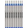 NEO+ Ricariche Penna Roller Compatibili con Montblanc - Inchiostro Blu 0,5 mm Punta Fine, Standard 112-113 mm Filettate, Scrittura Fluida, Set da 10