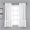 Lush Decor, Allison - Tende a pannello con volant, colore bianco, per soggiorno, sala da pranzo, camera da letto (coppia), 160 x 101,6 cm, 160 cm di lunghezza