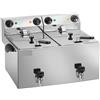AMITEK Friggitrice elettrica - Capacità lt 8+8 - cm 62 x 43 x 35.5 h