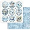 Carta Scrap Blue Land tondi Stamperia