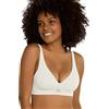 Niidor Reggiseno senza cuciture senza fili con scollo a V reggiseno invisibile comfort reggiseno traspirante senza ferretto bralette sottile morbido per tutti i giorni per le donne, bianco, XXL