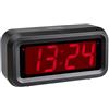 TFA Dostmann Sveglia digitale ROXY con numeri LED rossi, 60.2024.10, sveglia con funzione snooze, 3 livelli di luminosità, senza ticchettio, modalità notte, funzionamento a batteria, nero