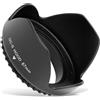 CELLONIC Ø 67mm Paraluce per Ø 67mm compatibile con Zeiss Batis 2/25 | Baionetta, Fiore / Tulipano / Petalo, Materiale sintetico, nero per Sony FE 85mm F1.8 (SEL85F18) per Sigma A 35mm F1.4 DG HSM