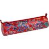 Clairefontaine 410108C -astuccio per la scuola rotondo rosso motivo Fiori Ø5,5x22 cm in vero cuoio d'agnello I Articoli per la scuola I astuccio per matite colorate I astuccio per matite | portapenne