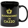 PIU' FORTY MUG NERA BUONGIORNO UN **** GOLD Tazza