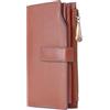 Catwalk Collection Handbags - Grande Portafoglio Donna in Pelle - Portamonete Per Smartphone e 20 Carte di Credito - RFID - Stella - Marrone Chiaro