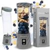 BlendyGo 3® Frullatore Portatile Elettrico, Mini Mixer Smoothie Maker, Frullatore per Smoothie, Portable Blender USB to go 550 ml, Senza BPA, Tecnologia PulseMotion & BlendPro (Grigio)