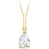 CARISSIMA Ciondolo Goccia 6x9 mm con Zircone Cubico da Donna in Oro Giallo 9ct con Collana Curb