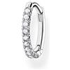 Thomas Sabo orecchini a cerchio singolo da donna pietre bianche oro, argento sterling 925, chiusura clip CR659-414-14, 1,30 cm