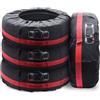 Geloo Set di 4 Copertura per Pneumatici Auto, 13-17 Pollici CopriRuota di Scorta Universale Impermeabili Antipolvere Borsa Pneumatici (Diametro 66 cm/26 in)