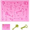 Molyorch 3D Chiave Stampini, Stampi Vintage in Silicone, Stampi Per Torta Forma Di Chiave, per Fare Torte, Decorazione per Biscotti, DIY Artigianato (Rosa)
